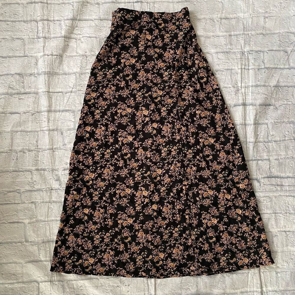 SHEIN women S high waist floral print maxi skirt w/side zipper